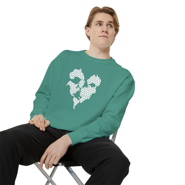 Haiti Map Pattern Unisex Garment-Dyed Sweatshirt