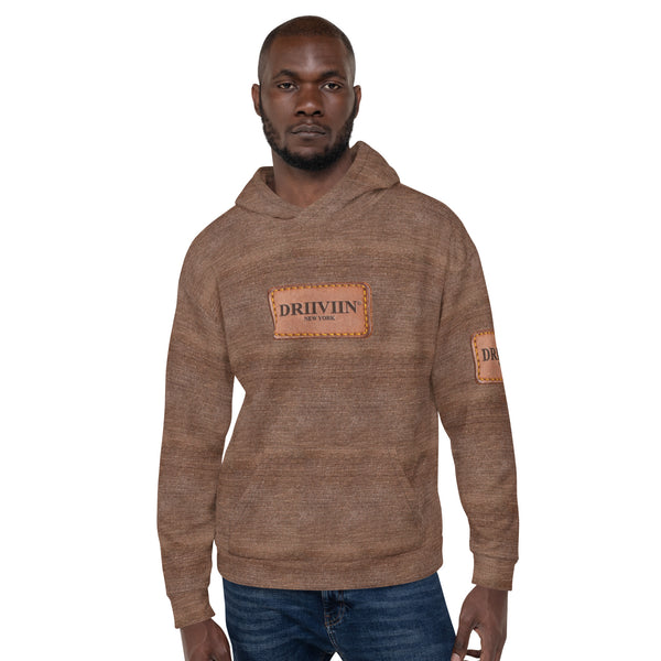 DRIIVIIN Brown Jeans Fabric Simulation Unisex Hoodie